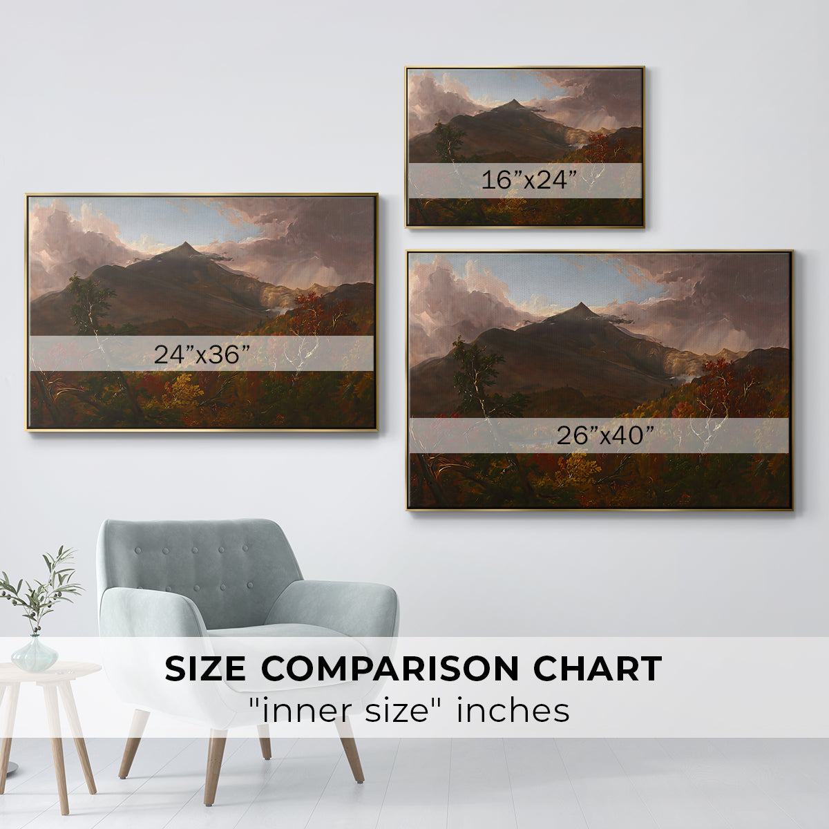 View of Schroon Mountain, Essex County, New York, After a Storm, 1838 - Floater Framed Canvas Print