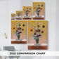 Size comparison chart for canvas art prints, showing multiple size options.
