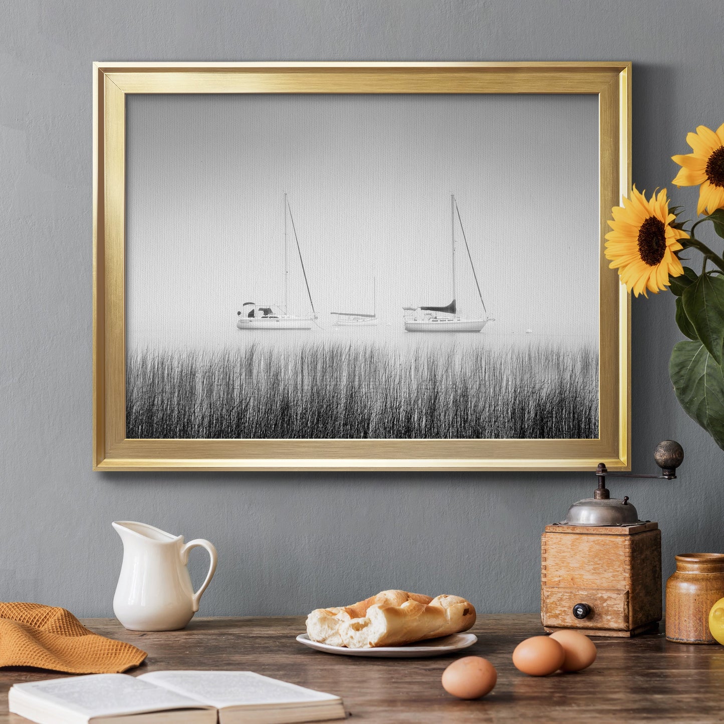 Island Boat Premium Classic Framed Canvas - Ready to Hang