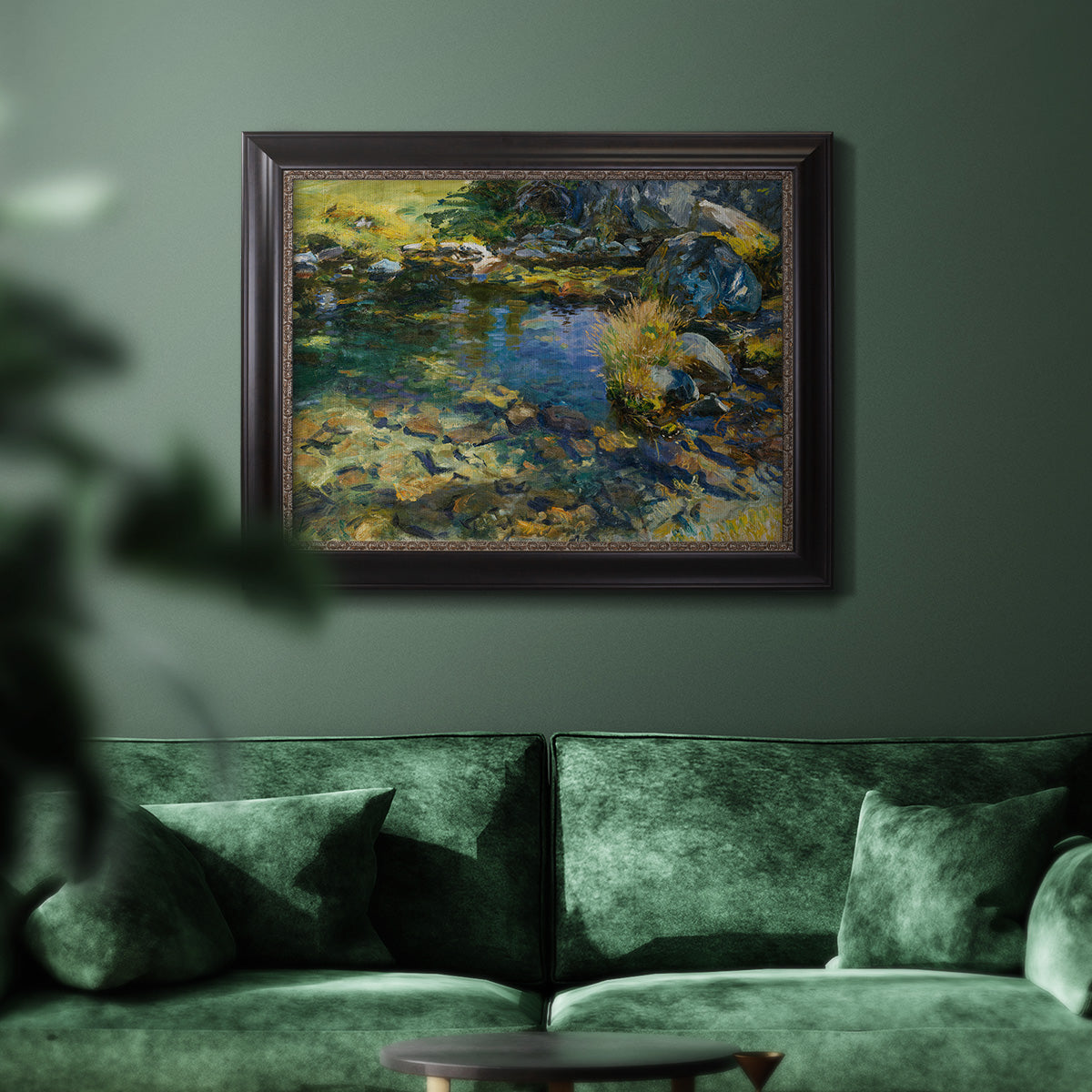 Alpine Pool - Ornate Framed Canvas Print