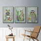 Fantastic Florals Owl - Framed Premium Gallery Wrapped Canvas L Frame 3 Piece Set - Ready to Hang