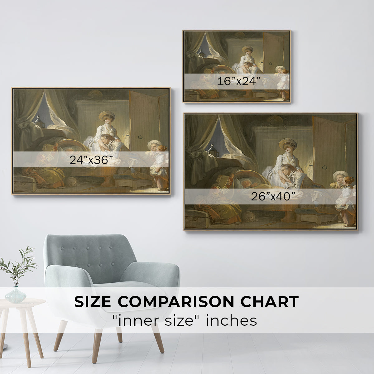 The Visit to the Nursery, c. 1775 - Floater Framed Canvas Print