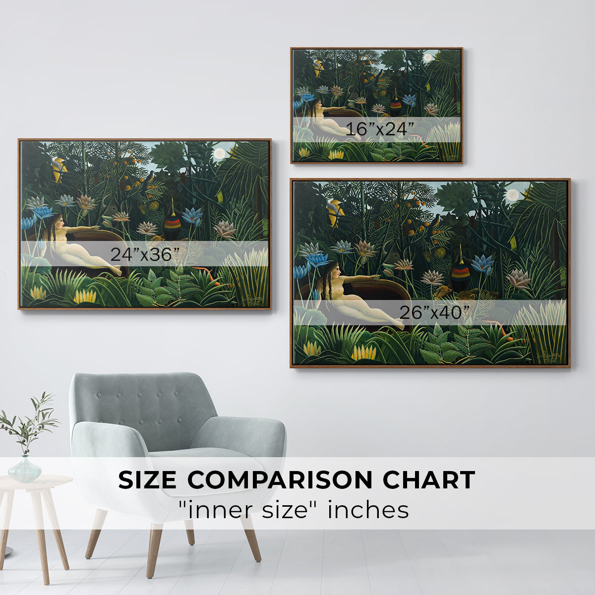 The Dream (Le Rêve), 1910 - Floater Framed Canvas Print