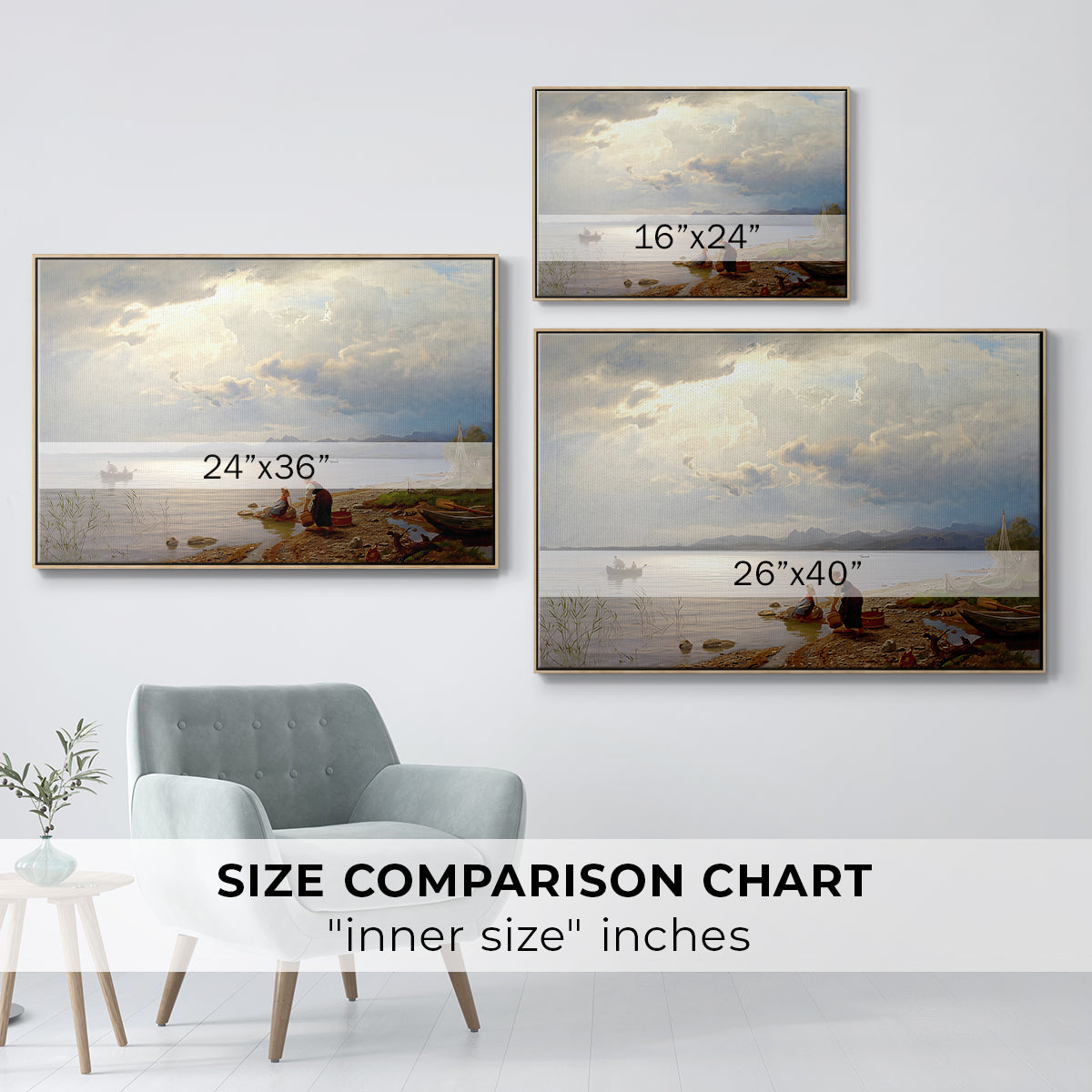 On the Banks of the Chiemsee, 1871 - Floater Framed Canvas Print
