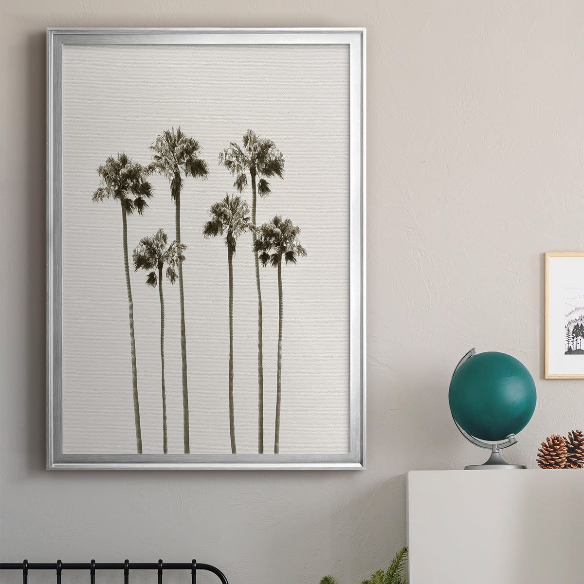 Palm Getaway - Modern Framed Canvas Print