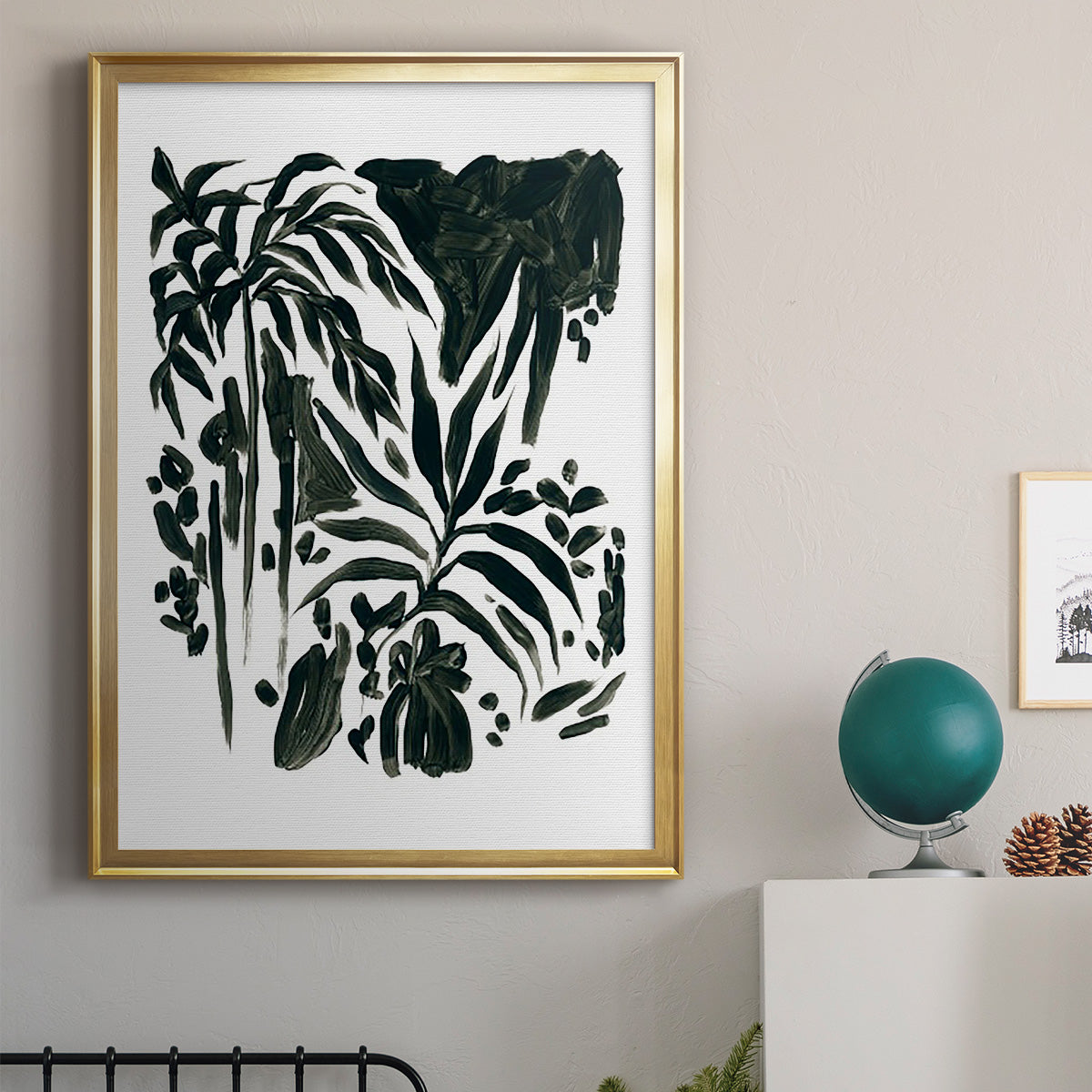 Ink Jungle II - Modern Framed Canvas Print