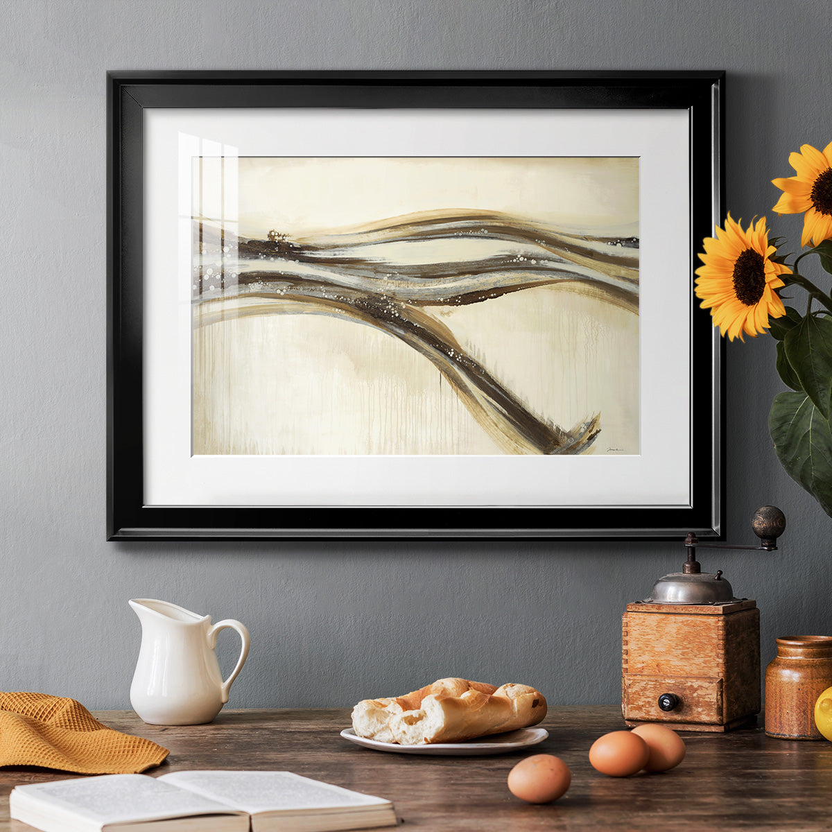 Catching a Metallic Wave - Modern Framed Art Print