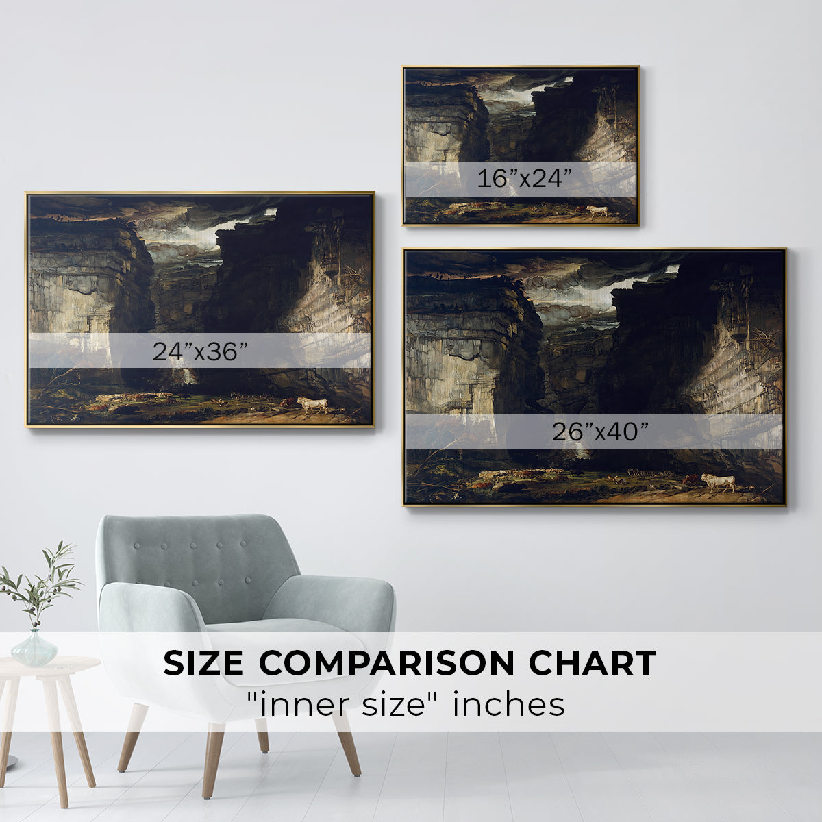 Gordale Scar, c. 1811-1813 - Floater Framed Canvas Print