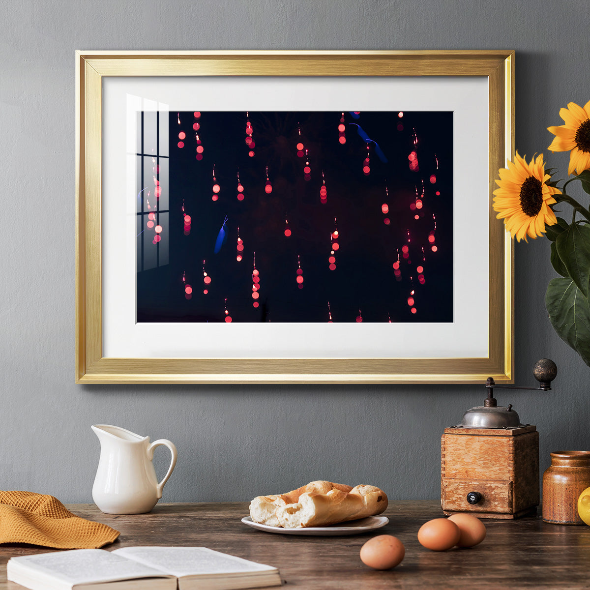 Crimson Constellation - Modern Framed Art Print