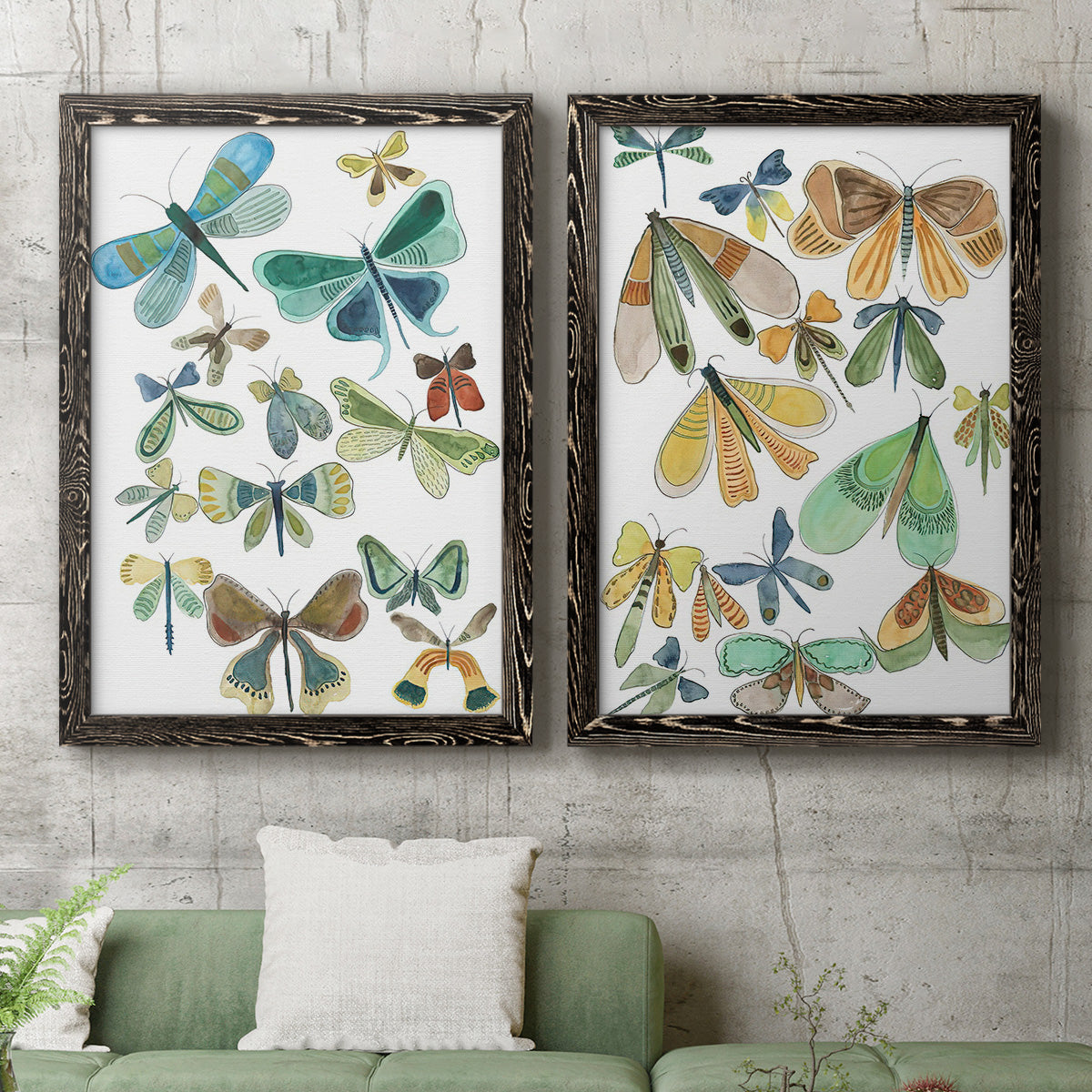 Wings Galore I - Premium Framed Canvas 2 Piece Set - Ready to Hang