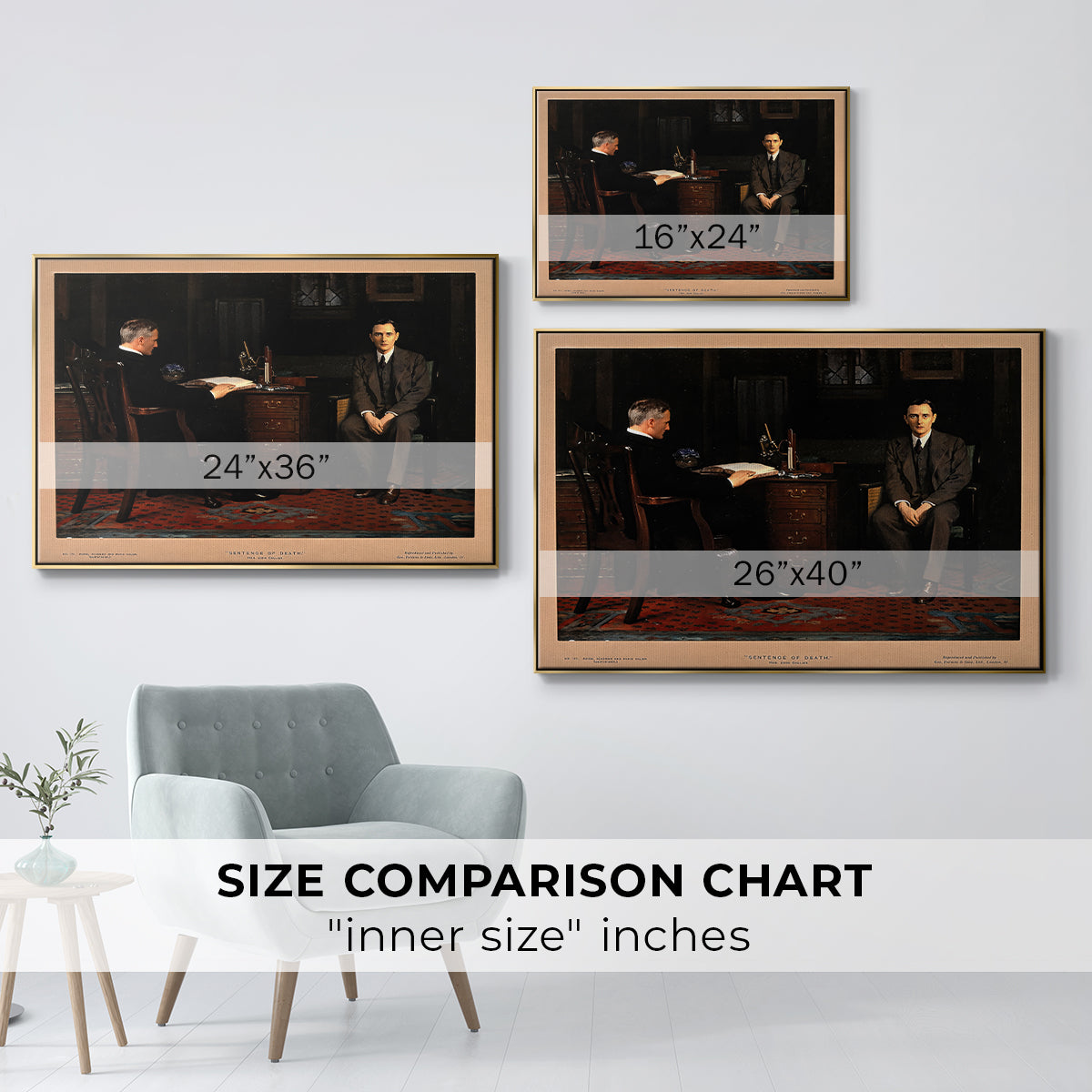 The Sentence of Death, 1908 - Floater Framed Canvas Print