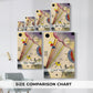 Size comparison chart for canvas art prints, showing multiple size options.
