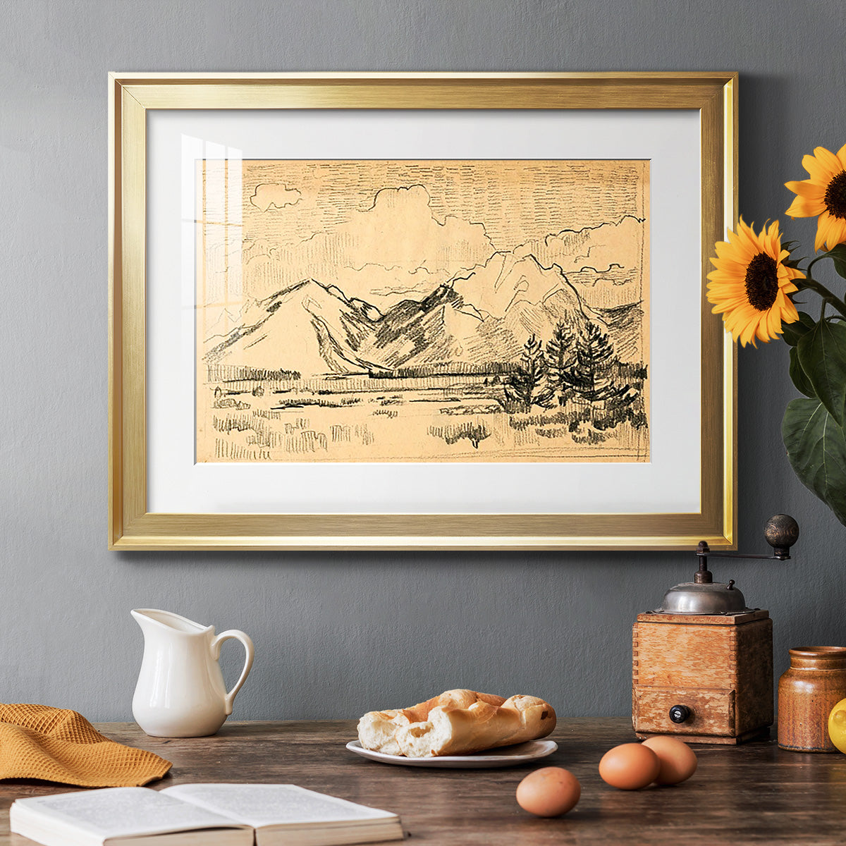 Hatched Horizon II Premium Framed Print - Ready to Hang