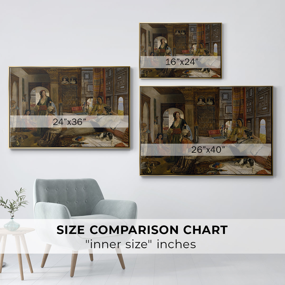 The Harem, 1876 - Floater Framed Canvas Print