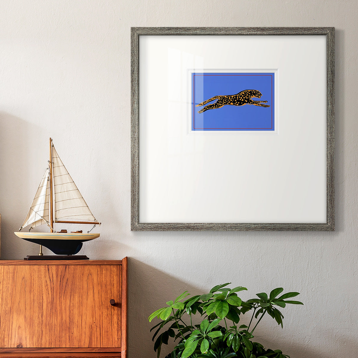 The Wild Leopard II Premium Framed Print Double Matboard