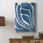 Blue Stylized Leaf I Premium Gallery Wrapped Canvas - Ready to Hang