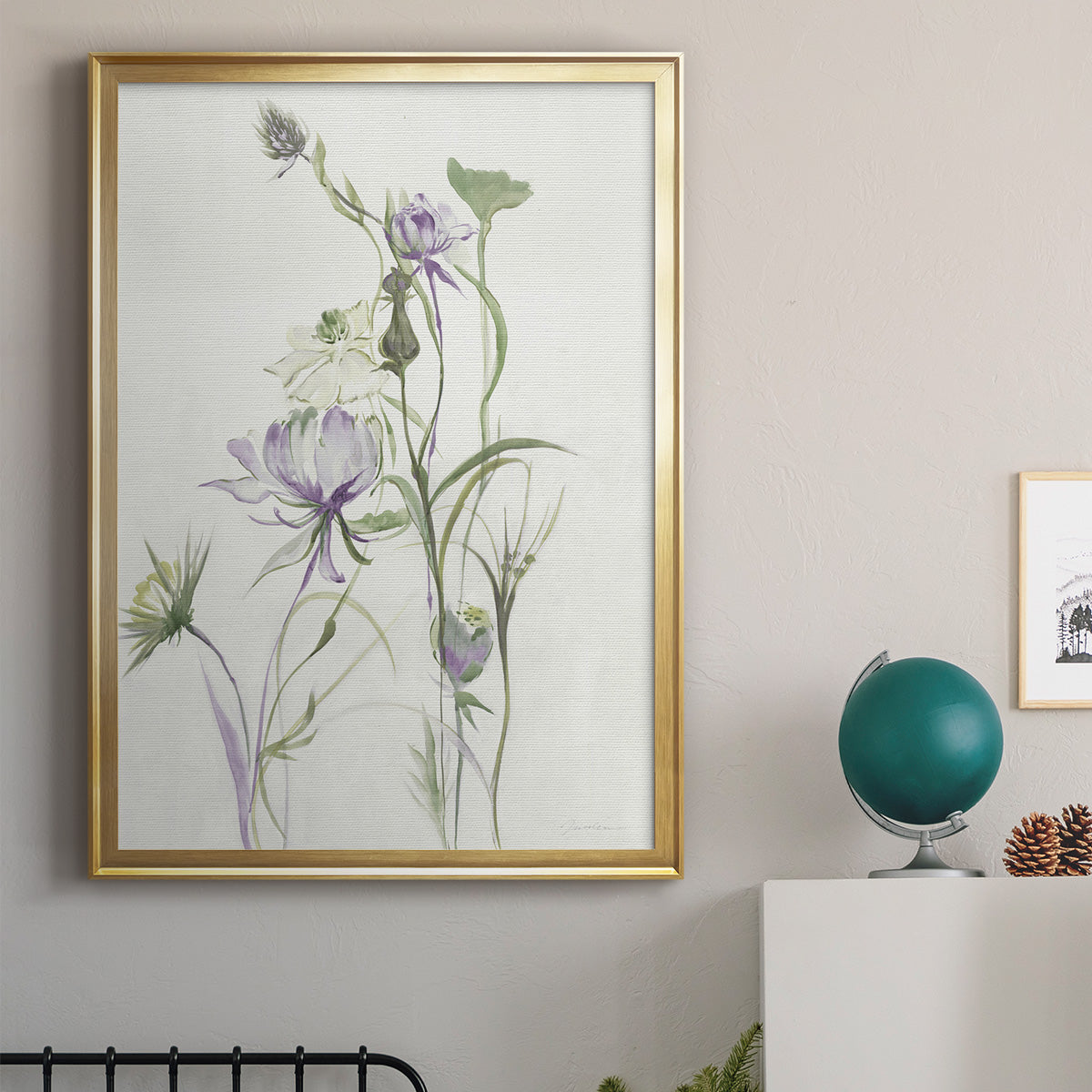 Late Summer Wildflowers II - Modern Framed Canvas Print