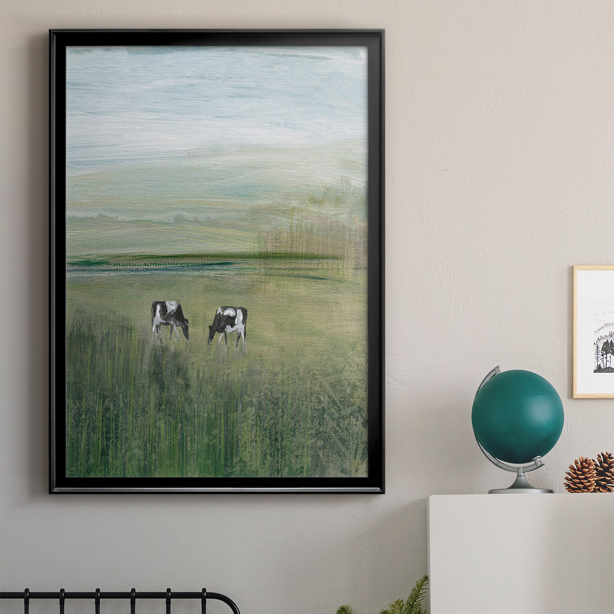 Out to Pasture II - Modern Framed Canvas Print