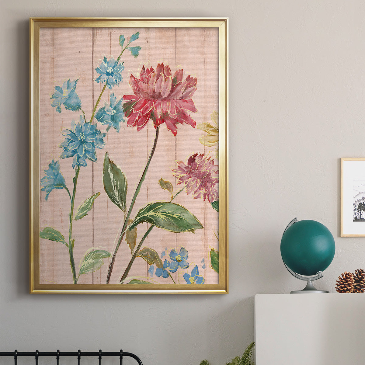 Wildflower Flutter I - Modern Framed Canvas Print