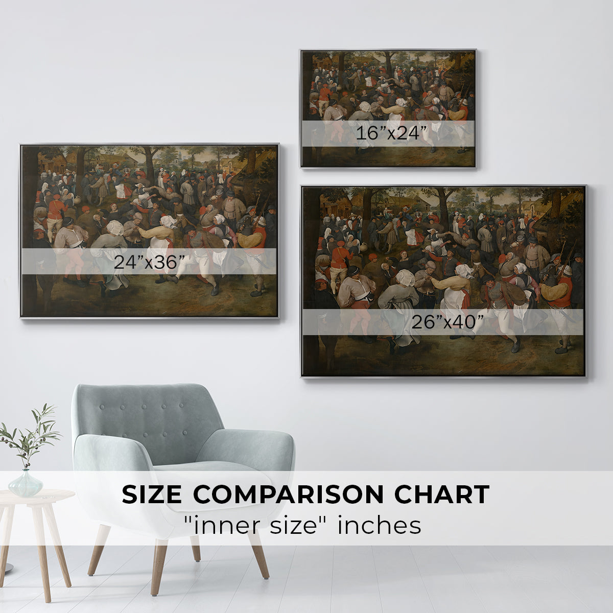 The Wedding Dance, c. 1566 - Floater Framed Canvas Print