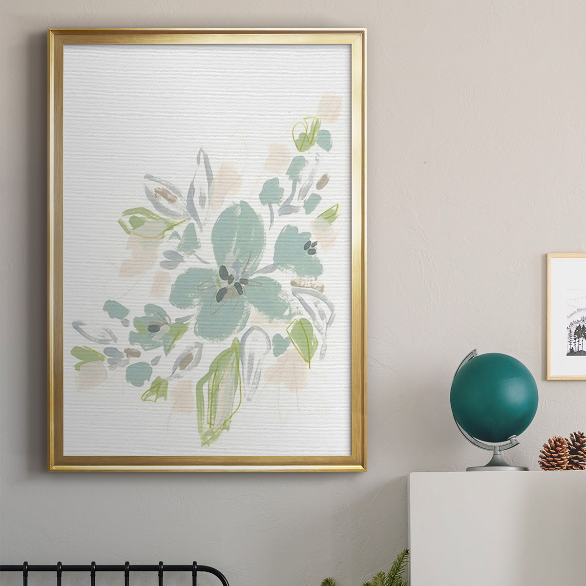 Seafoam Petals II - Modern Framed Canvas Print