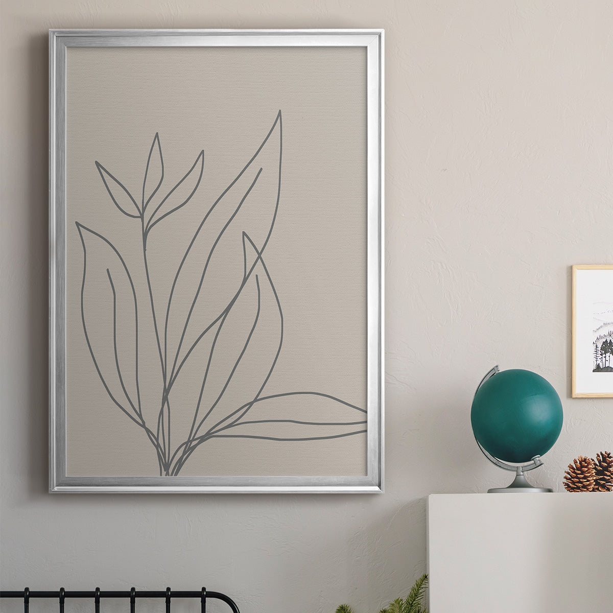 Neutral Lines I - Modern Framed Canvas Print