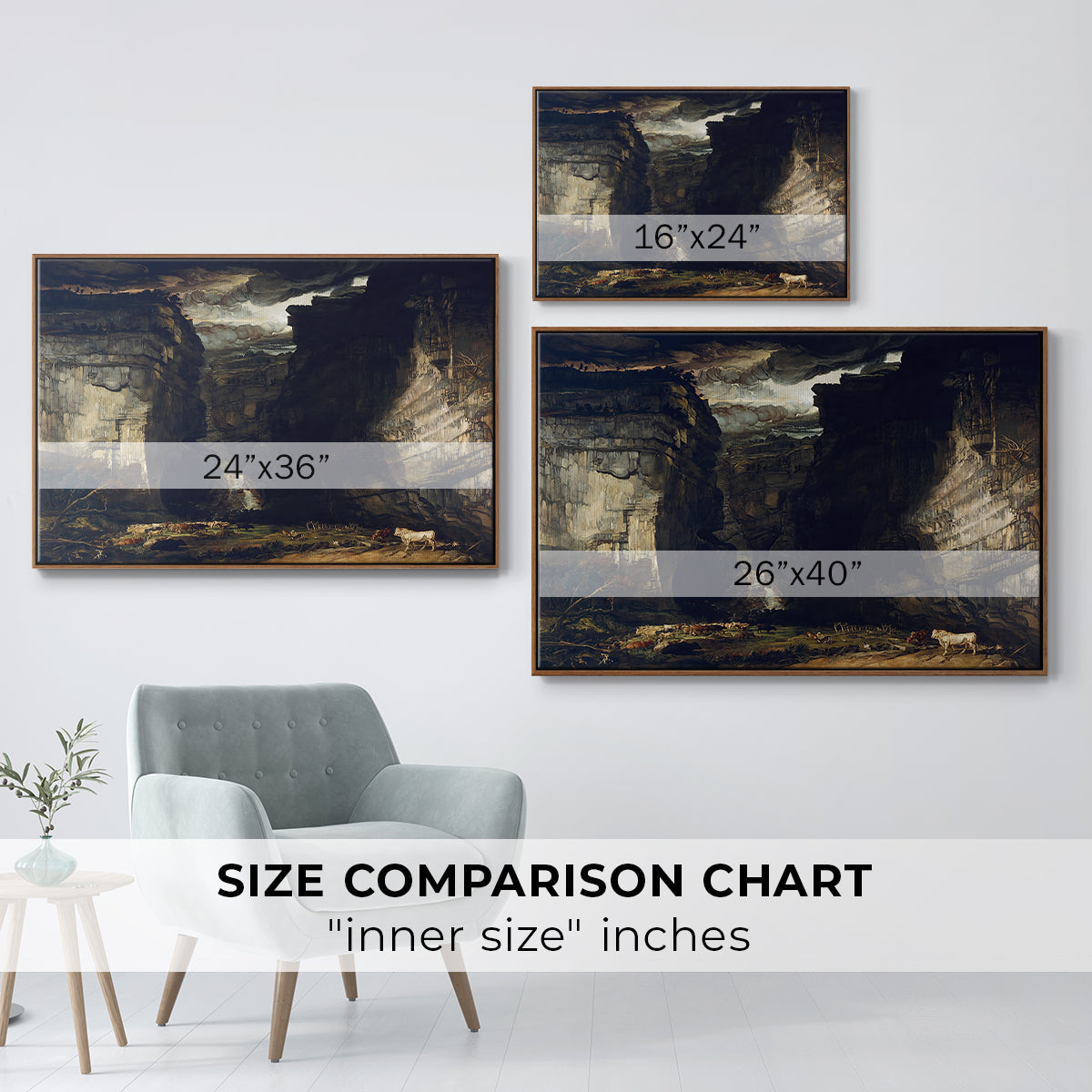Gordale Scar, c. 1811-1813 - Floater Framed Canvas Print