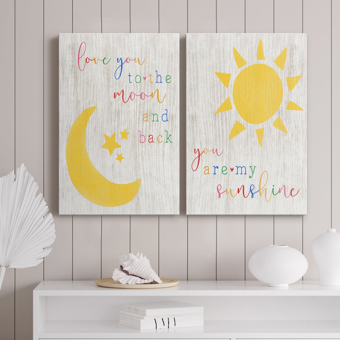 To the Moon and Back Premium Gallery Wrapped Canvas - Ready to Hang - Set of 2 - 8 x 12 Each