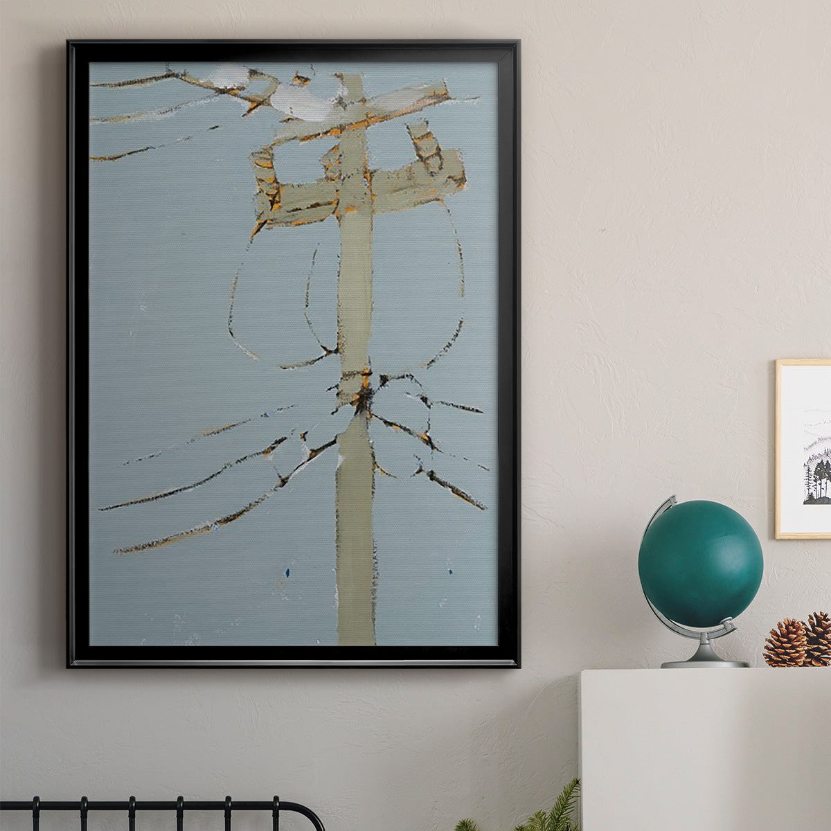 Wires V - Modern Framed Canvas Print