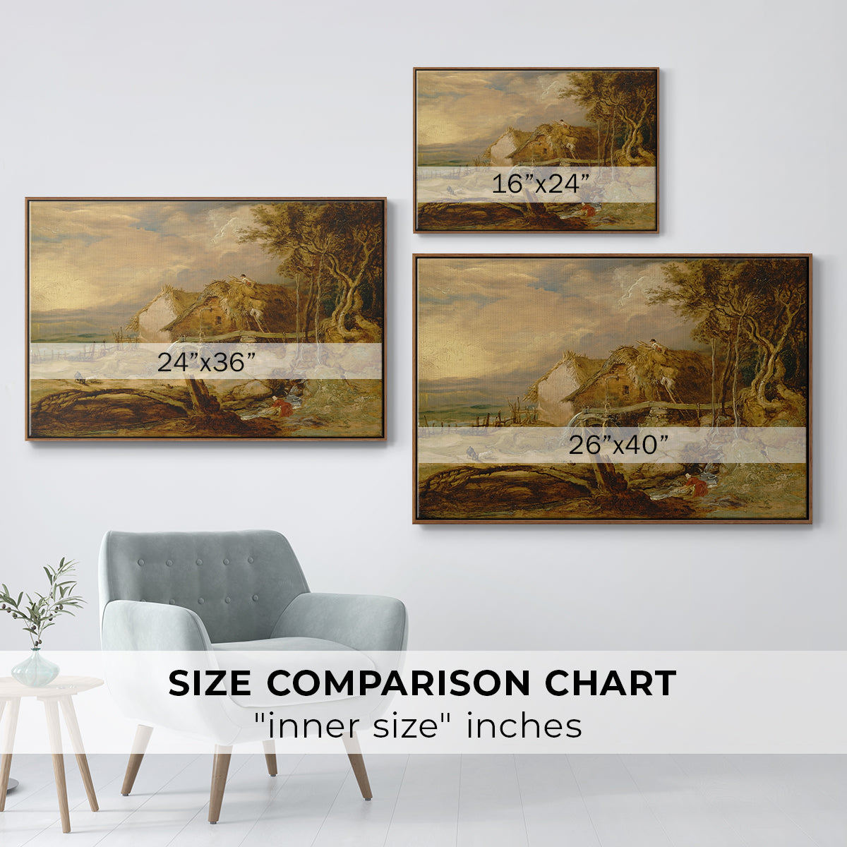 An Overshot Mill, c. 1802-1807 - Floater Framed Canvas Print