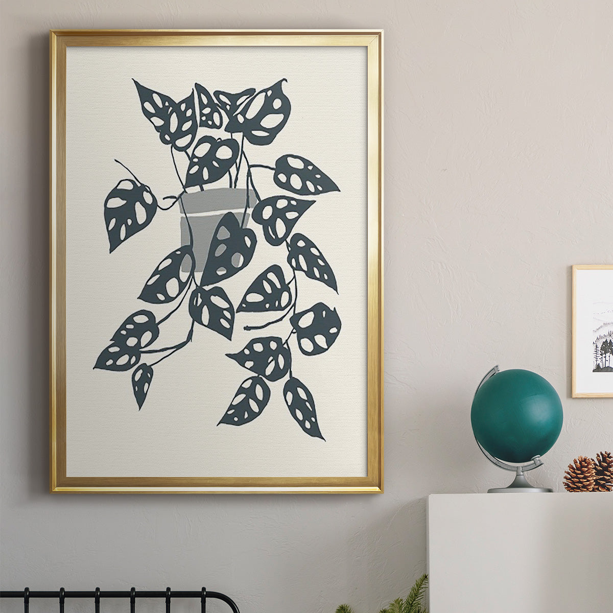 Growing Leaves II - Modern Framed Canvas Print