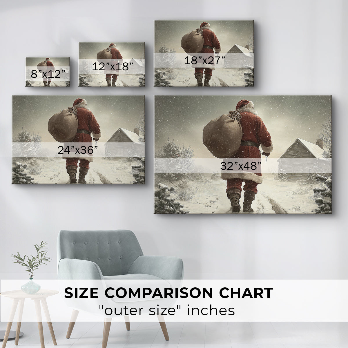 Eve of Tinsel-Gold Icicles - Canvas Art Print