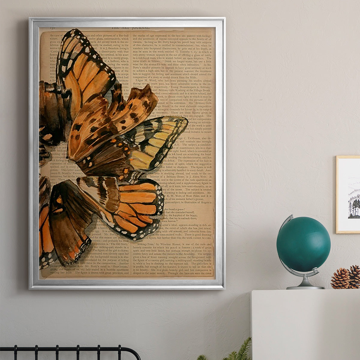 Winged Wreath I - Modern Framed Canvas Print