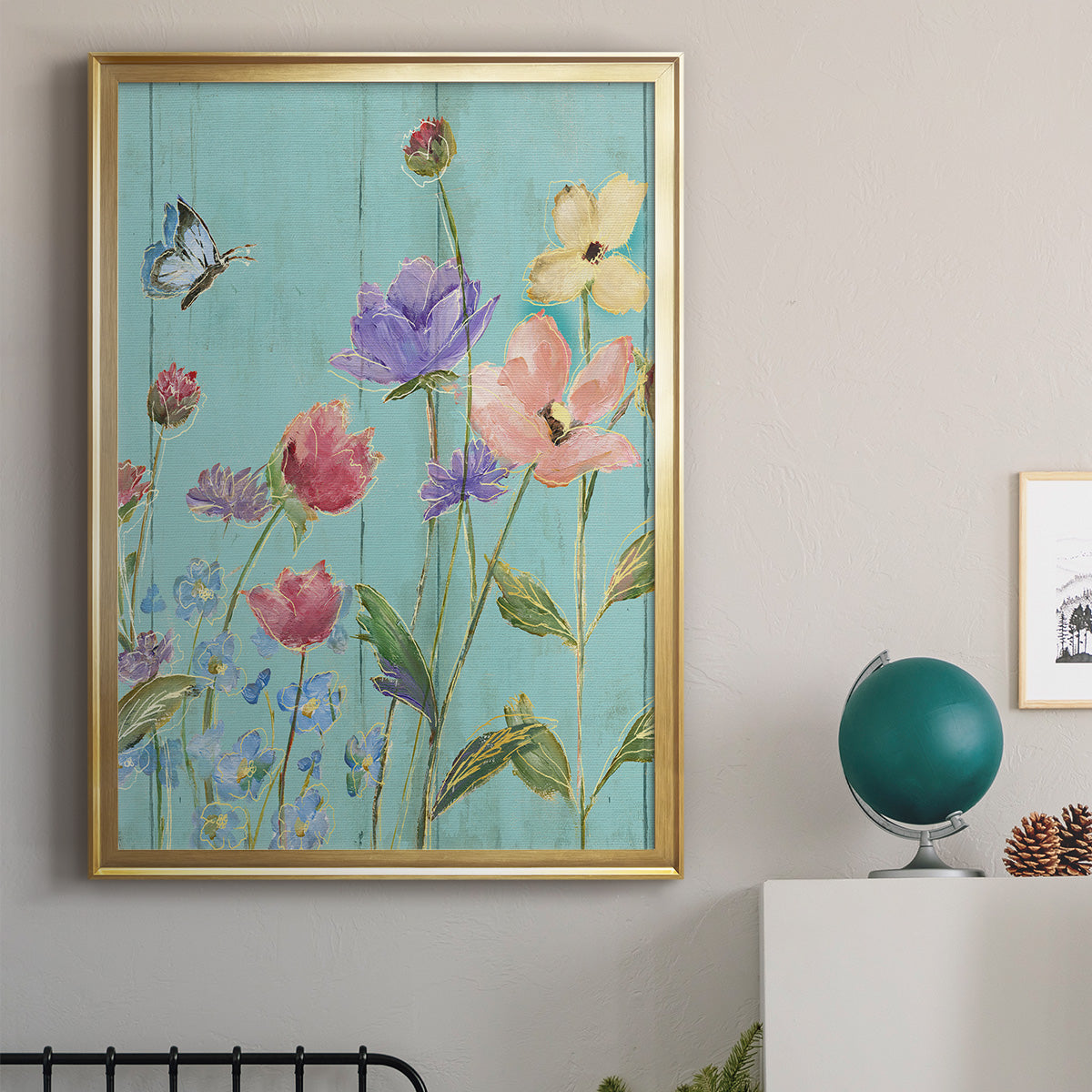 Wildflower Flutter III - Modern Framed Canvas Print