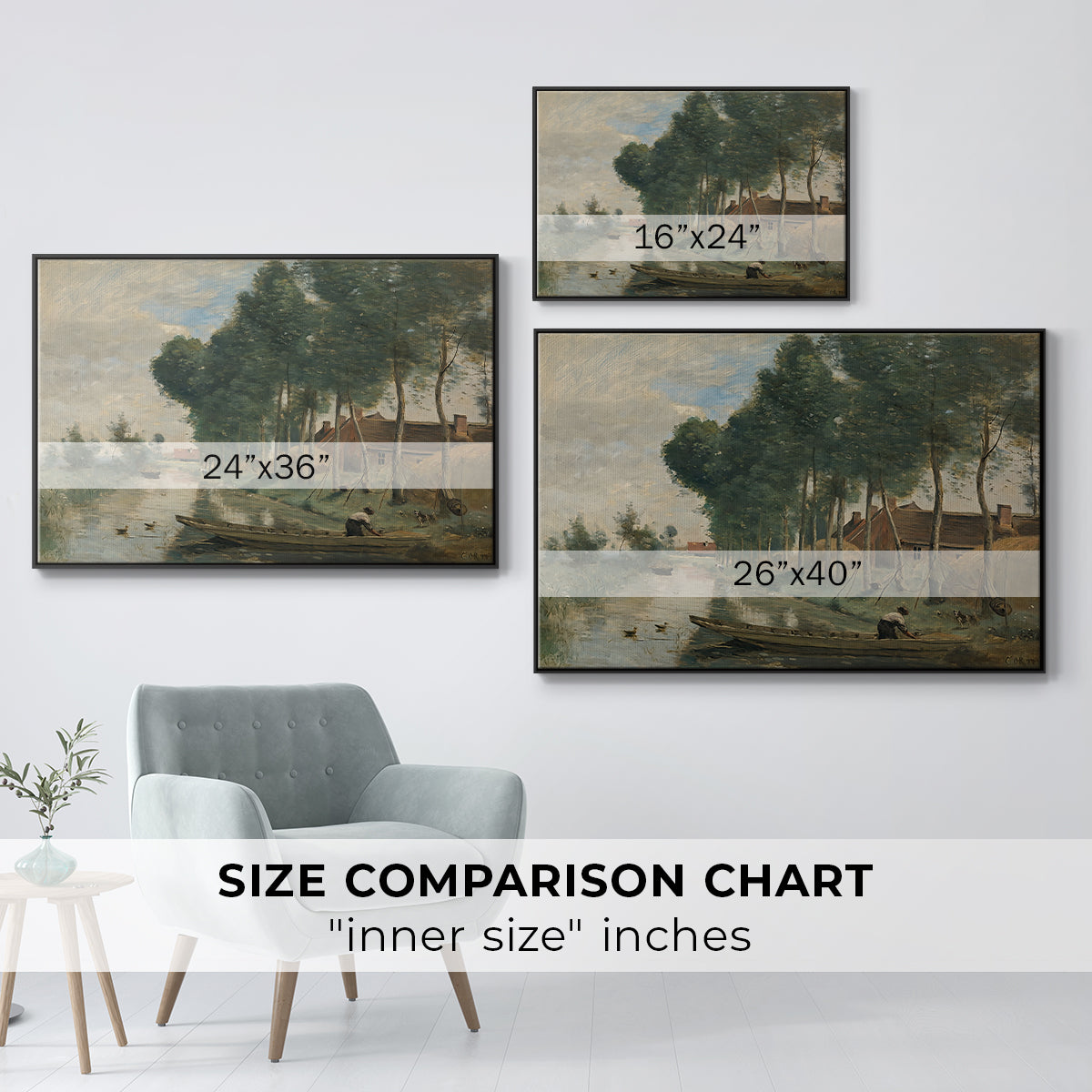 Landscape at Arleux-du-Nord, c. 1871-1874 - Floater Framed Canvas Print