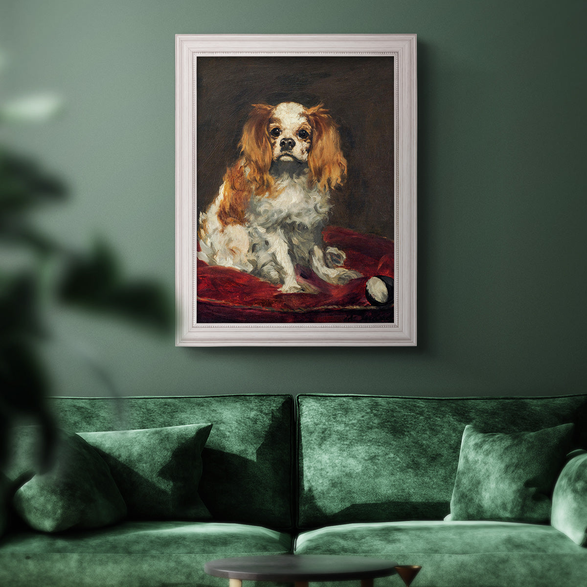 A King Charles Spaniel - Ornate Framed Canvas Print