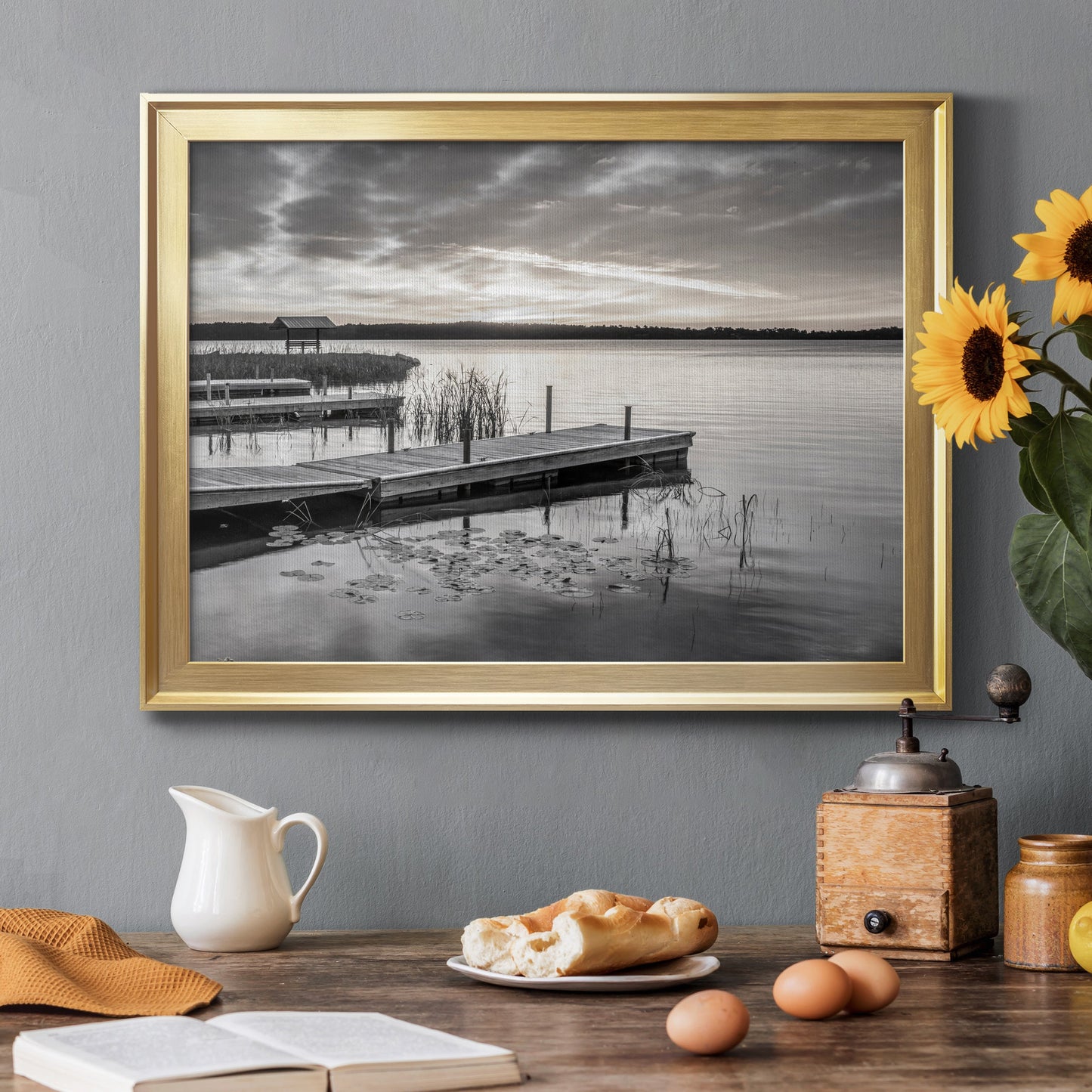Soft Summer Sunrise - Modern Framed Canvas Print