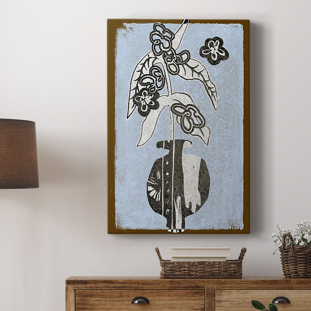 Graphic Flowers in Vase IV - Canvas Art Print