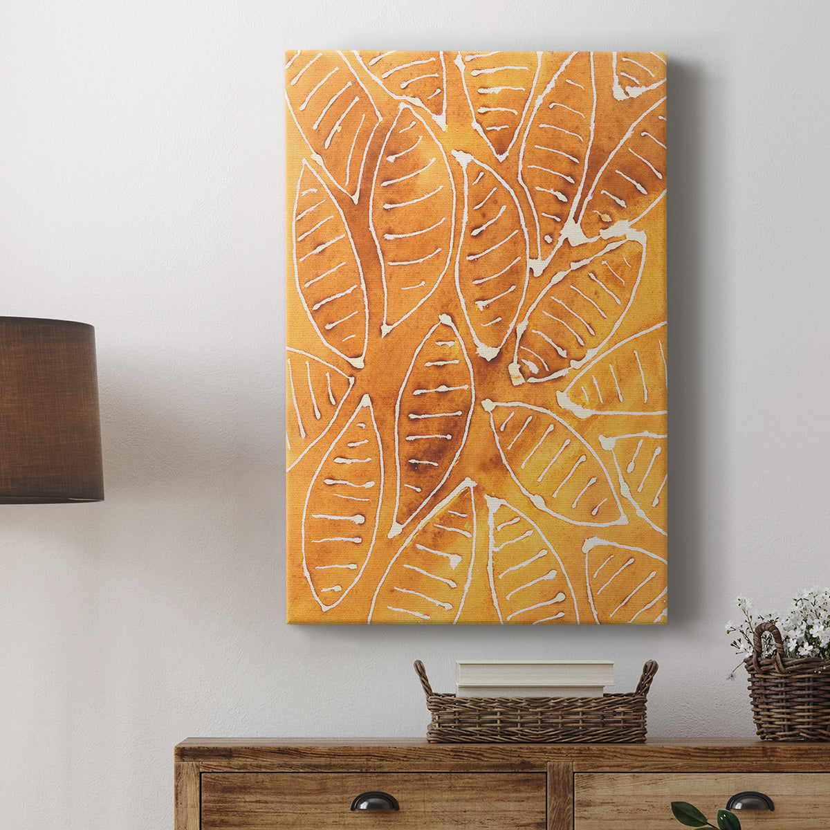 Stylized Leaf Shapes II Premium Gallery Wrapped Canvas - Ready to Hang