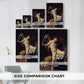 Size comparison chart for canvas art prints, showing multiple size options.