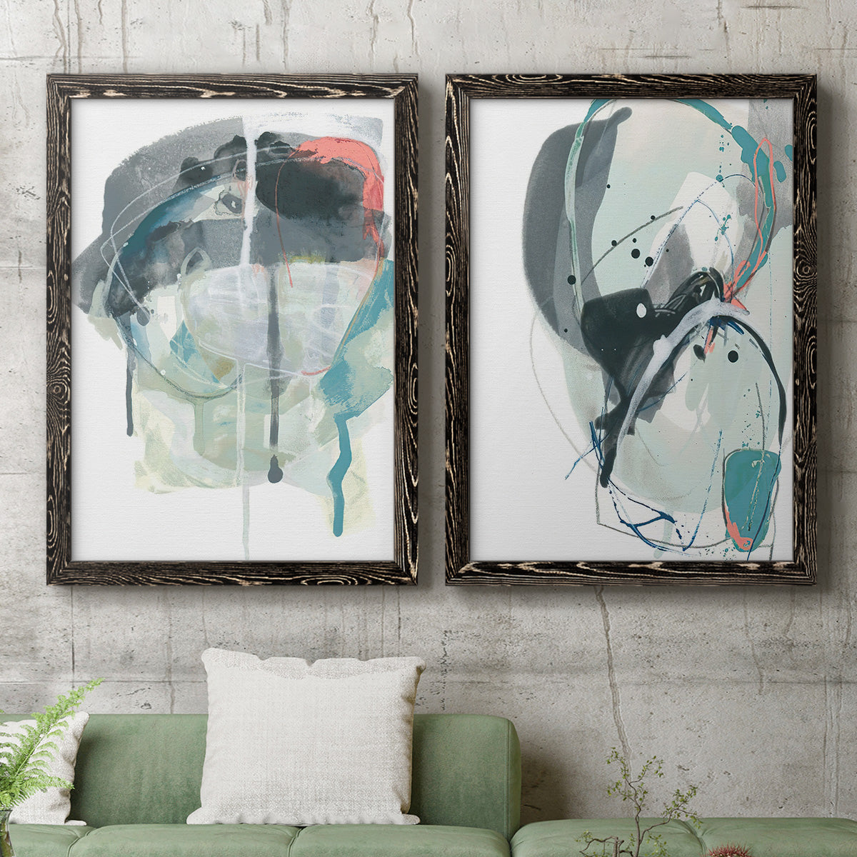 Stone Aperture III - Premium Framed Canvas 2 Piece Set - Ready to Hang