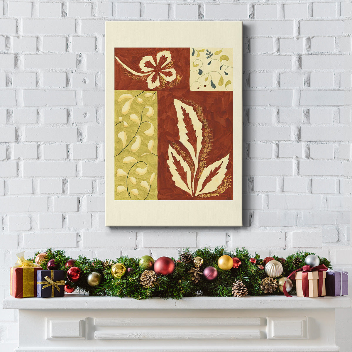 Festive Floral I - Gallery Wrapped Canvas