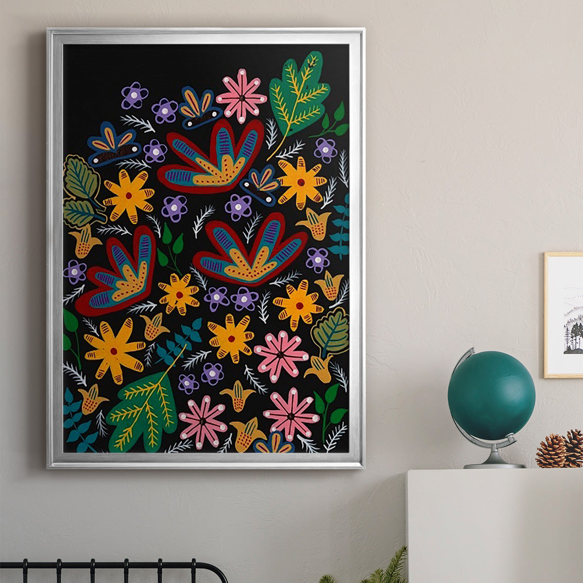 Muddled Flowers I - Modern Framed Canvas Print