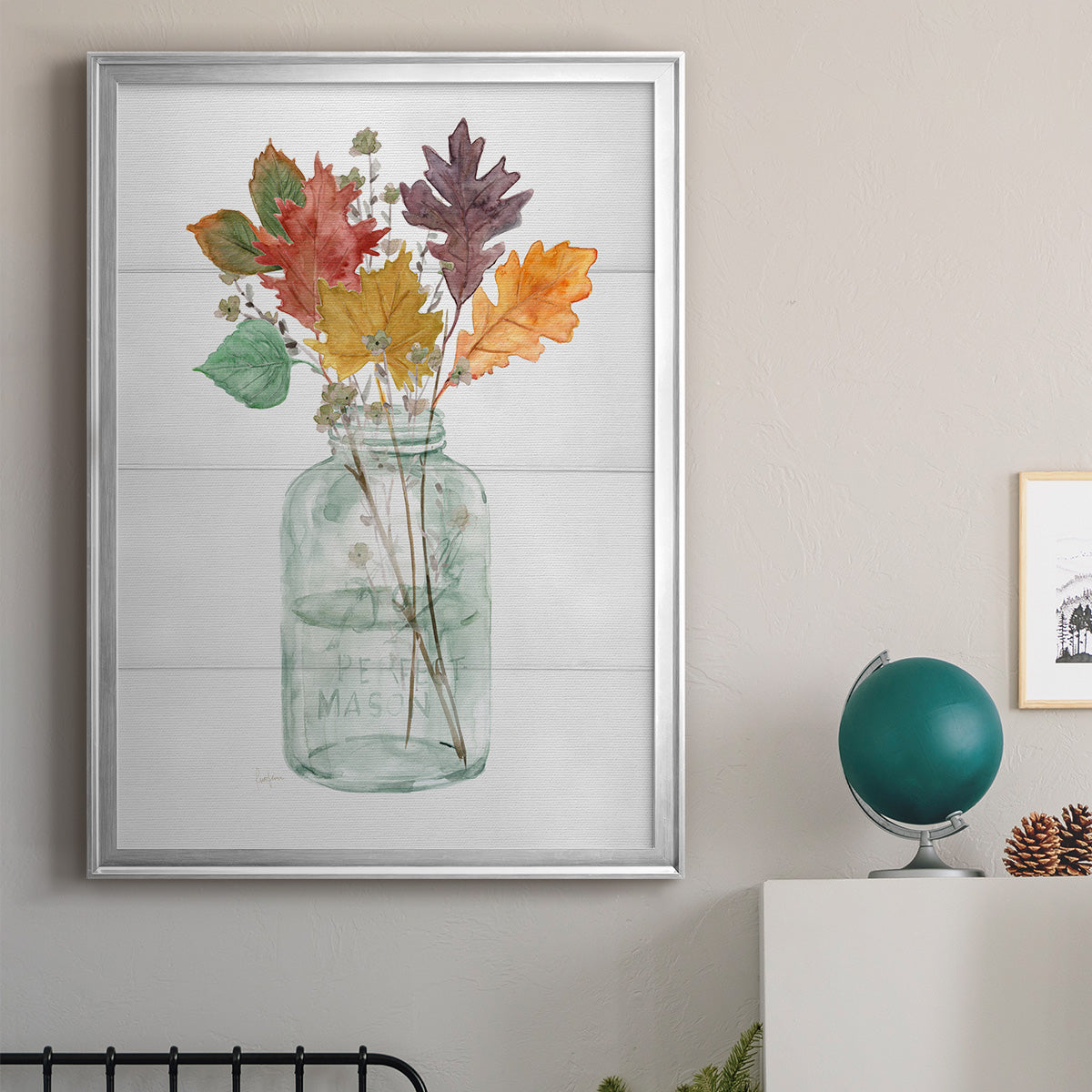 Harvest Home Leaves II - Modern Framed Canvas Print