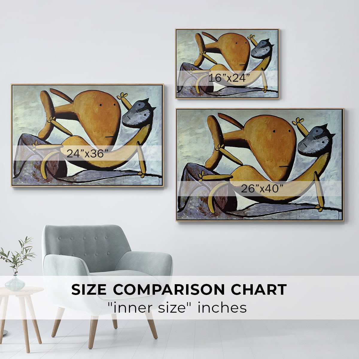 Cat and Big Fish, c. 1931 - Floater Framed Canvas Print