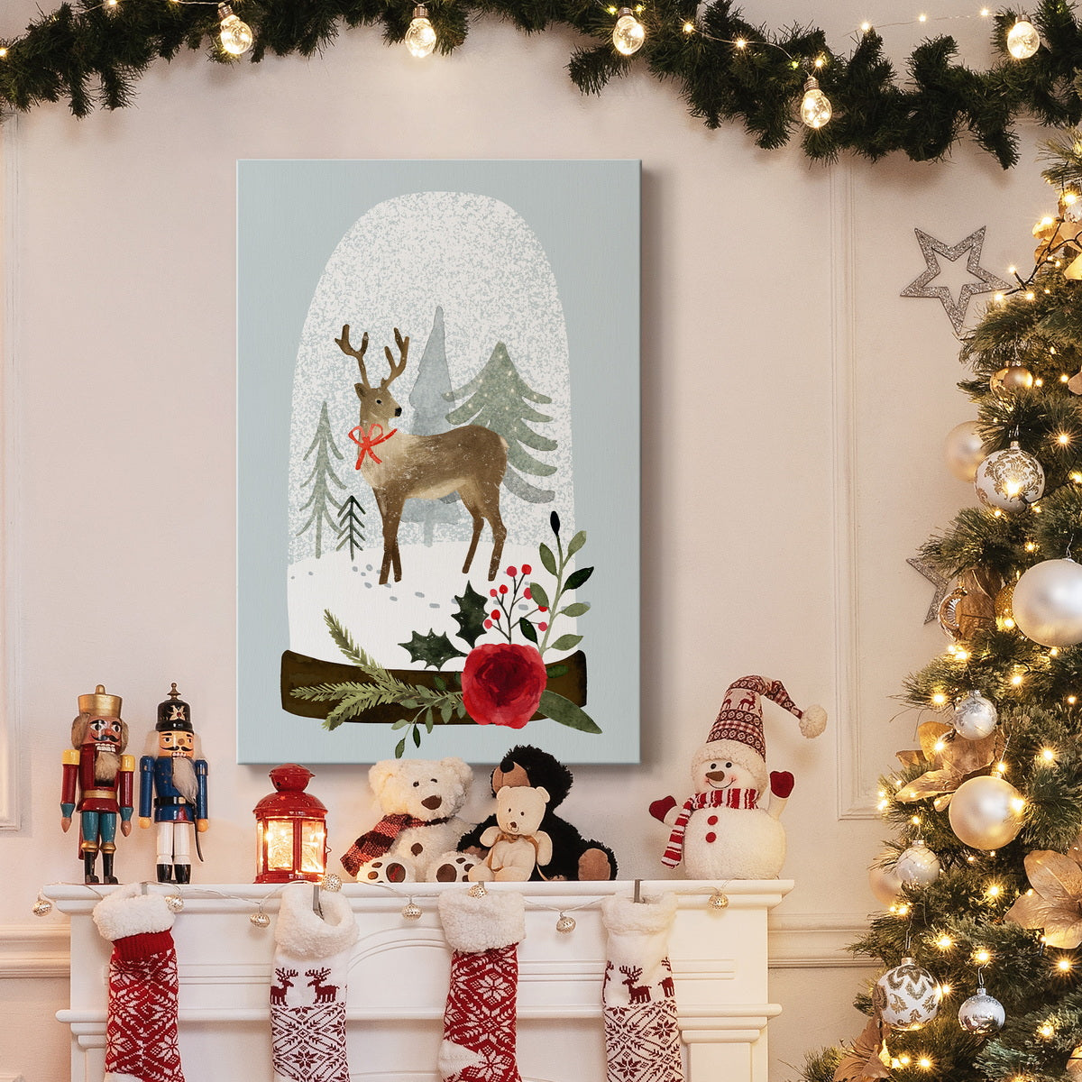 Snow Globe Village III Premium Gallery Wrapped Canvas - Ready to Hang