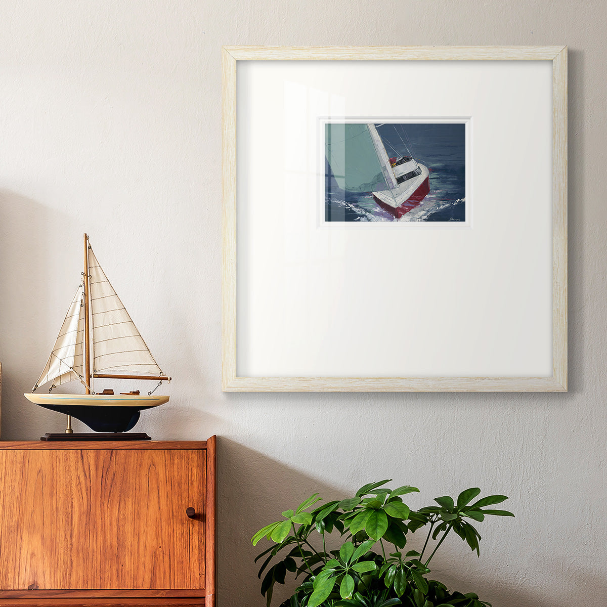 Day Sailing Premium Framed Print Double Matboard