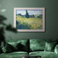 Green Wheat Field with Cypress - Ornate Framed Canvas Print