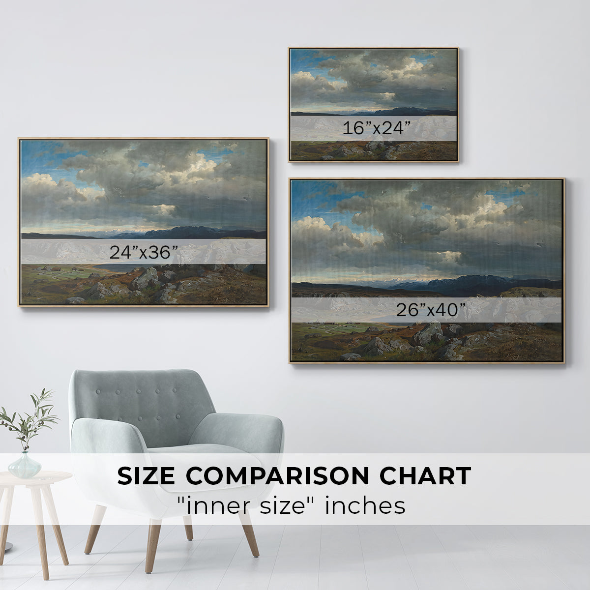 Norwegian Highlands, 1857 - Floater Framed Canvas Print