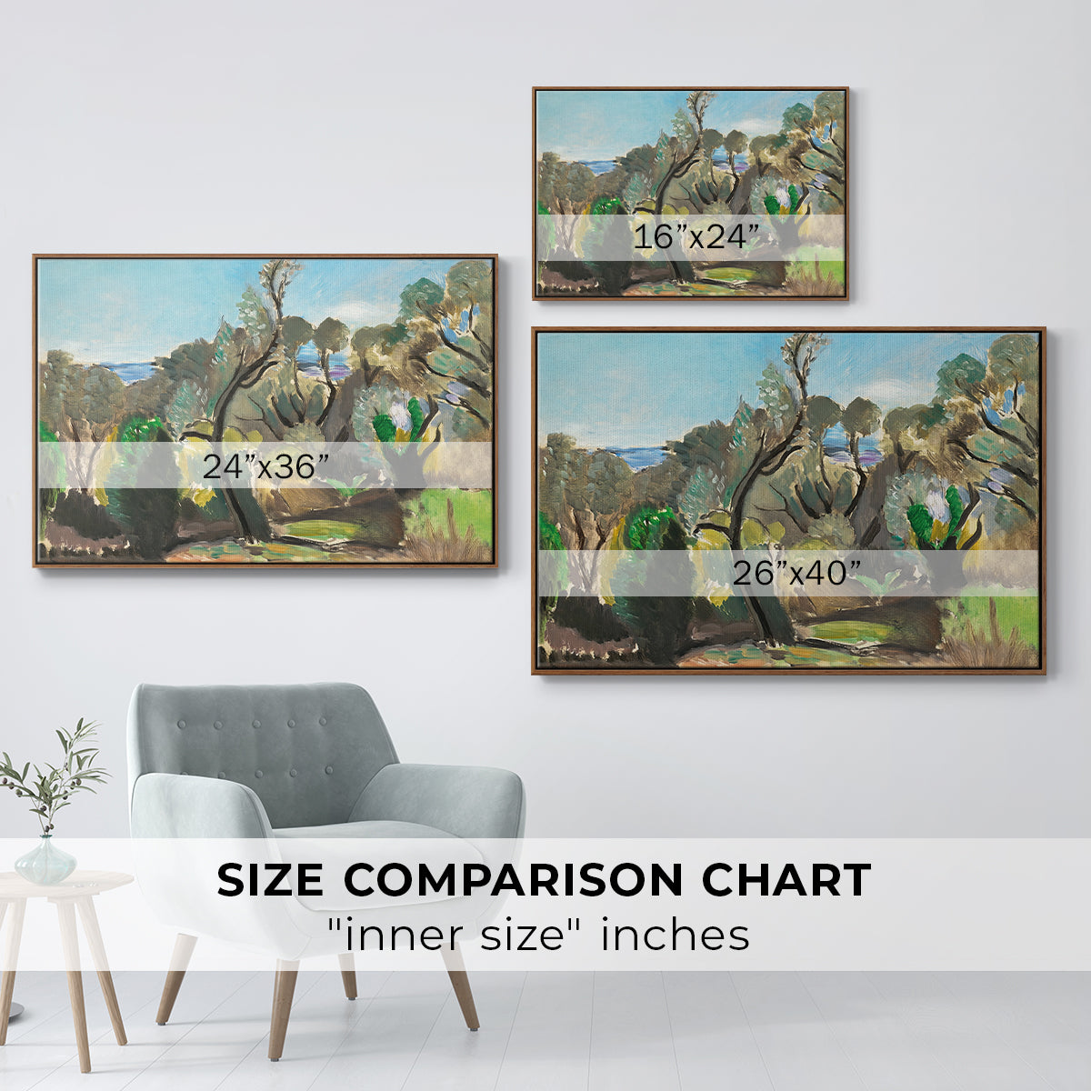 Landscape near Nice, c. 1918 - Floater Framed Canvas Print